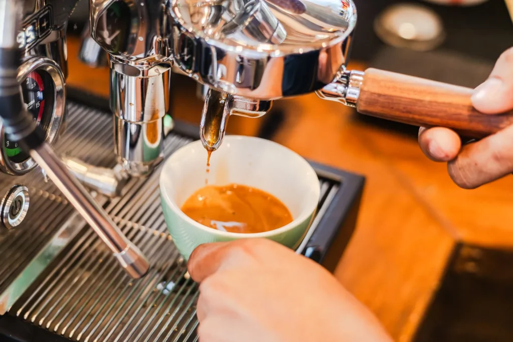 Fresh espresso being prepared at the Morgan Villas bar
